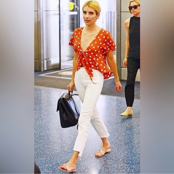 MOTHER Insider Crop Step Fray White Flare Jeans in Glass Slipper Raw Hem Size 25 - Picture 3 of 16